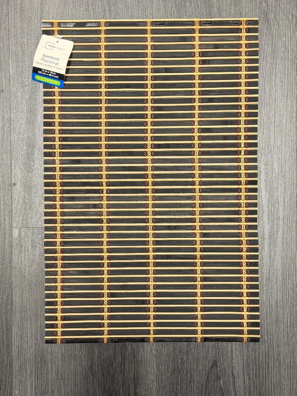 Bamboo Placemat Set of 8 Black/Brown 13